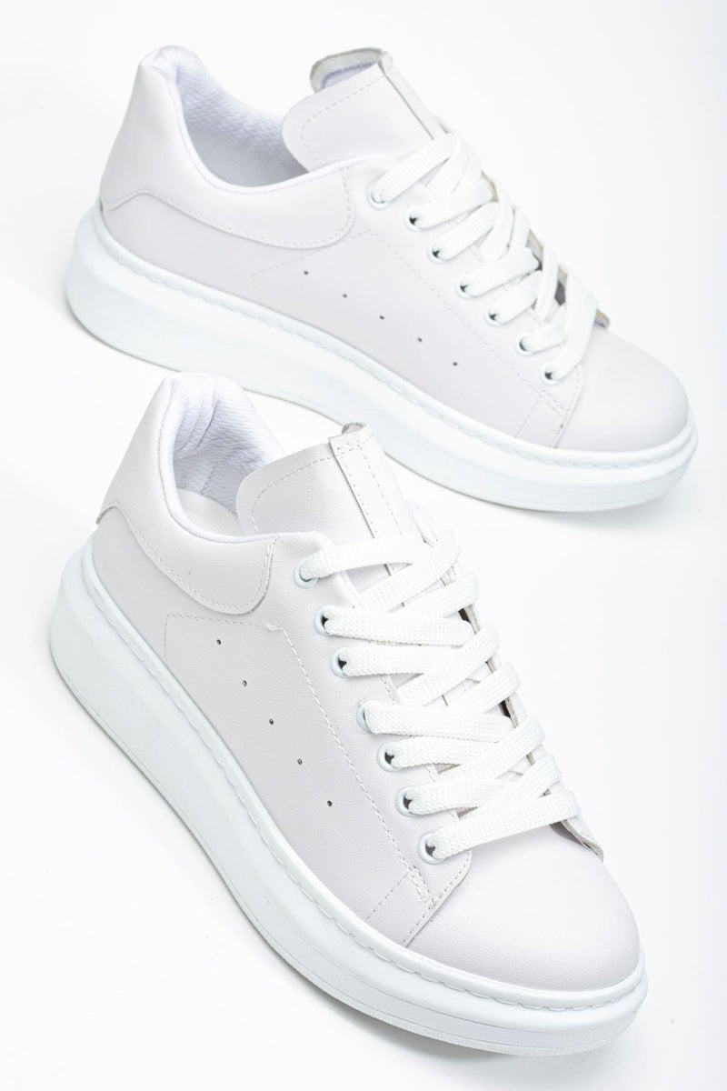 White Women's Sneakers Casual Shoes - STREETMODE™