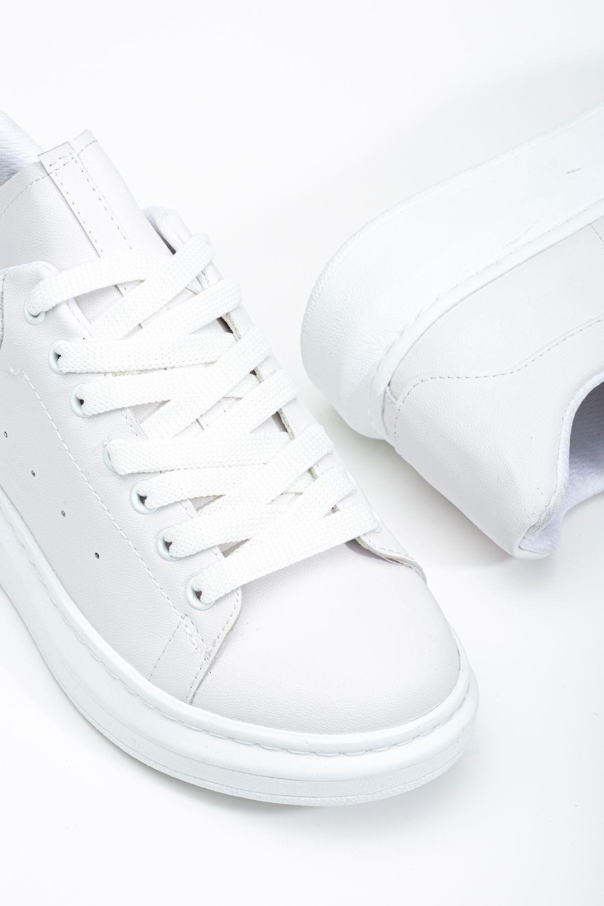 White Women's Sneakers Casual Shoes - STREETMODE™