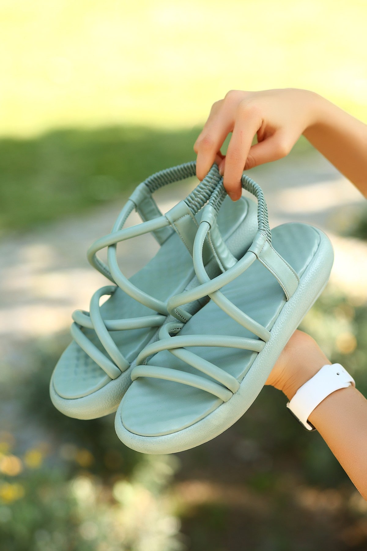 Women's Arfi Mint Green Skin Sandals - STREETMODE™