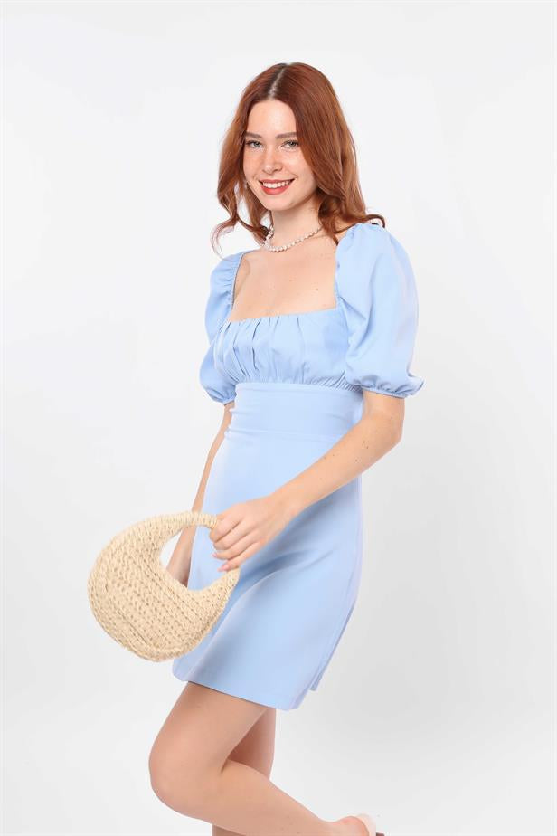 Women's Back Rope Strap Dress Baby Blue - STREETMODE™