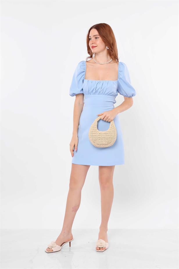 Women's Back Rope Strap Dress Baby Blue - STREETMODE™