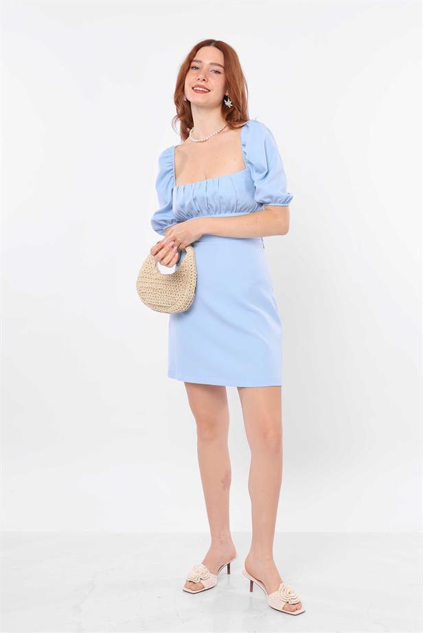 Women's Back Rope Strap Dress Baby Blue - STREETMODE™