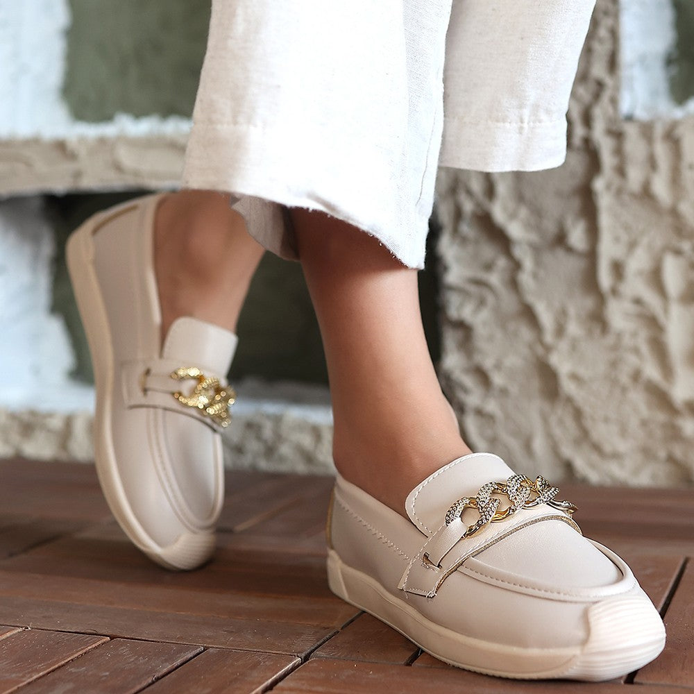 Women's Beige Skin Ballerina Shoes - STREETMODE™