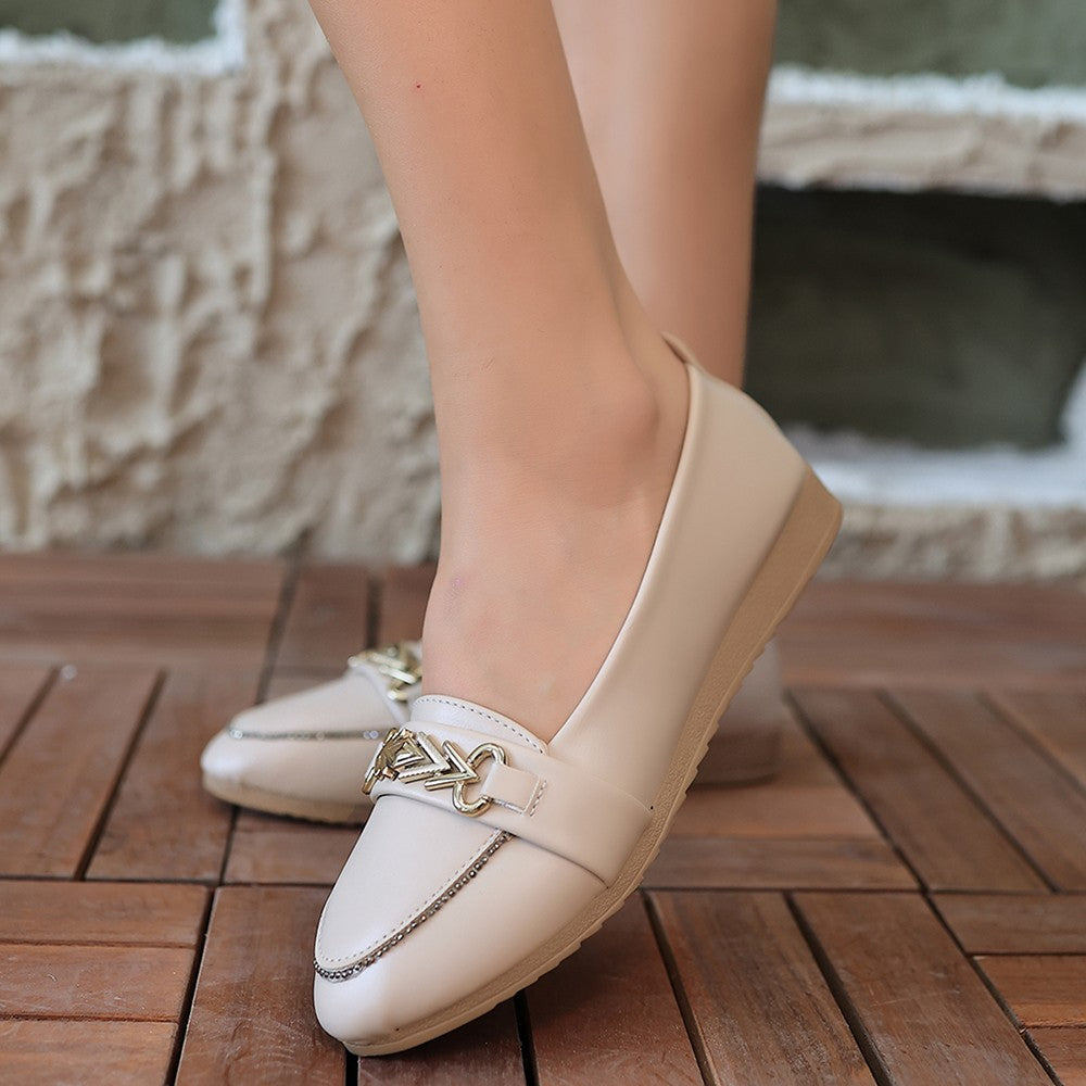 Women's Beige Skin Ballerina Shoes - STREETMODE™