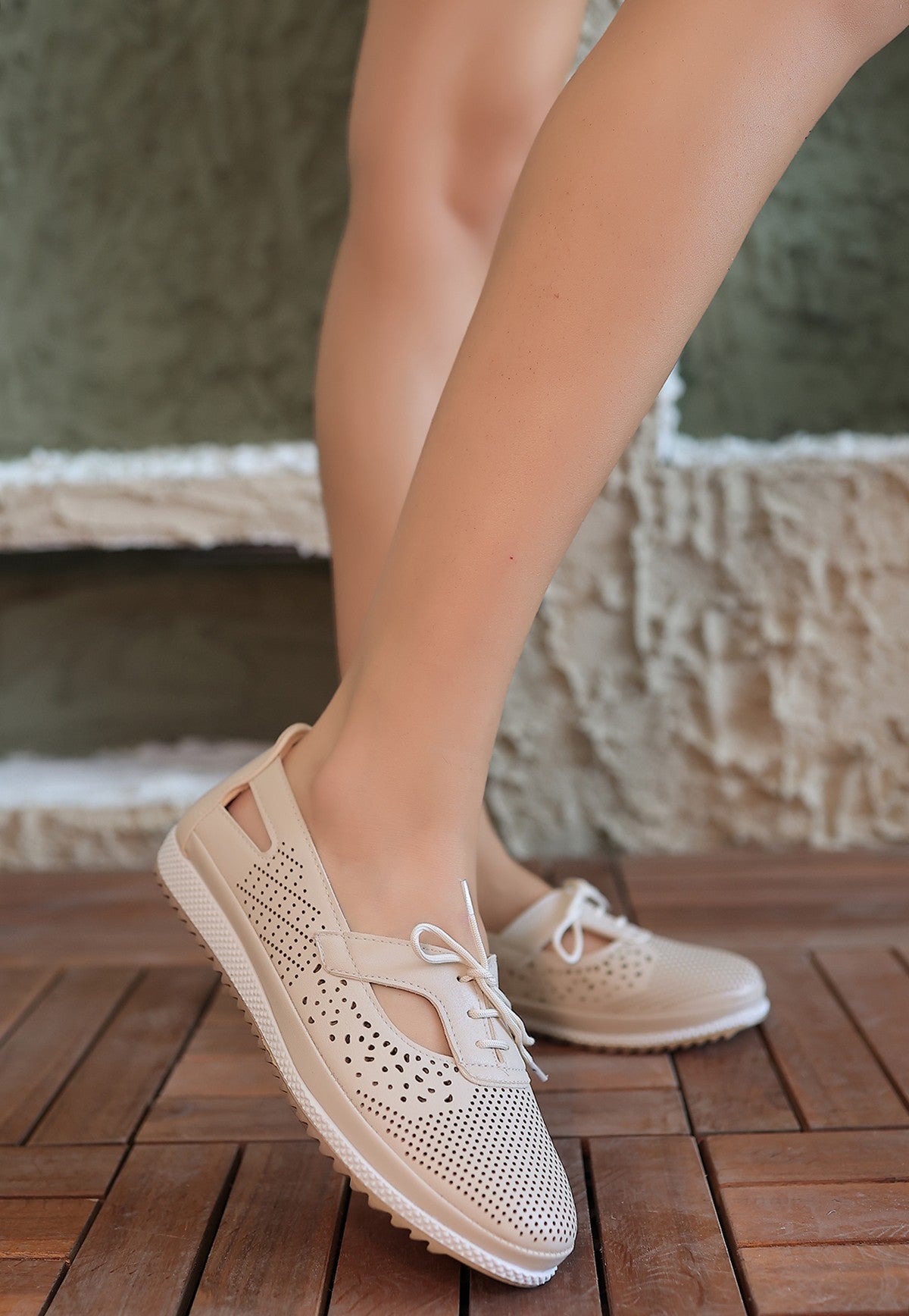 Women's Beige Skin Ballerina Shoes - STREETMODE™