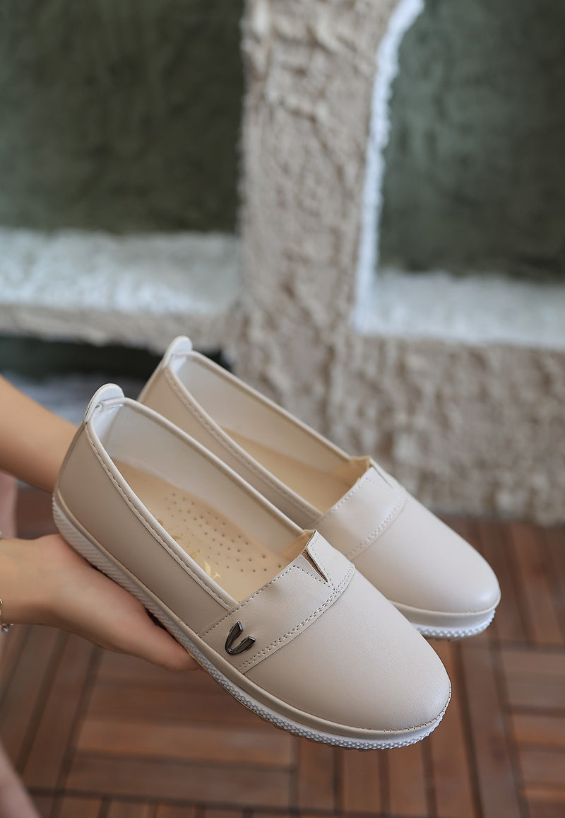 Women's Beige Skin Ballerina Shoes - STREETMODE™