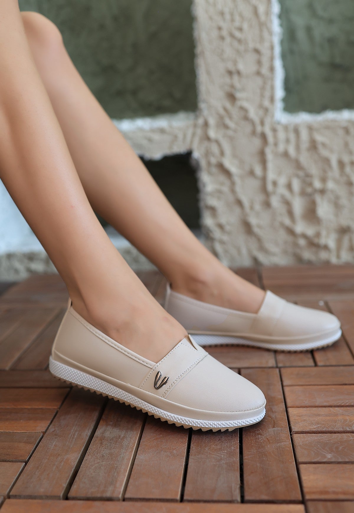 Women's Beige Skin Ballerina Shoes - STREETMODE™