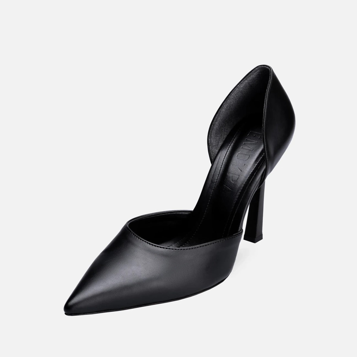 Women's Black Leather High Heel Shoes - STREETMODE™