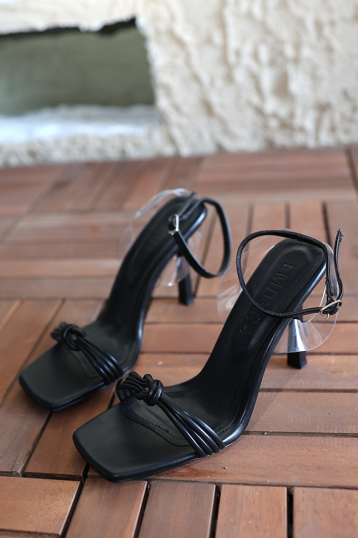 Women's Black Leather High Heel Shoes - STREETMODE™