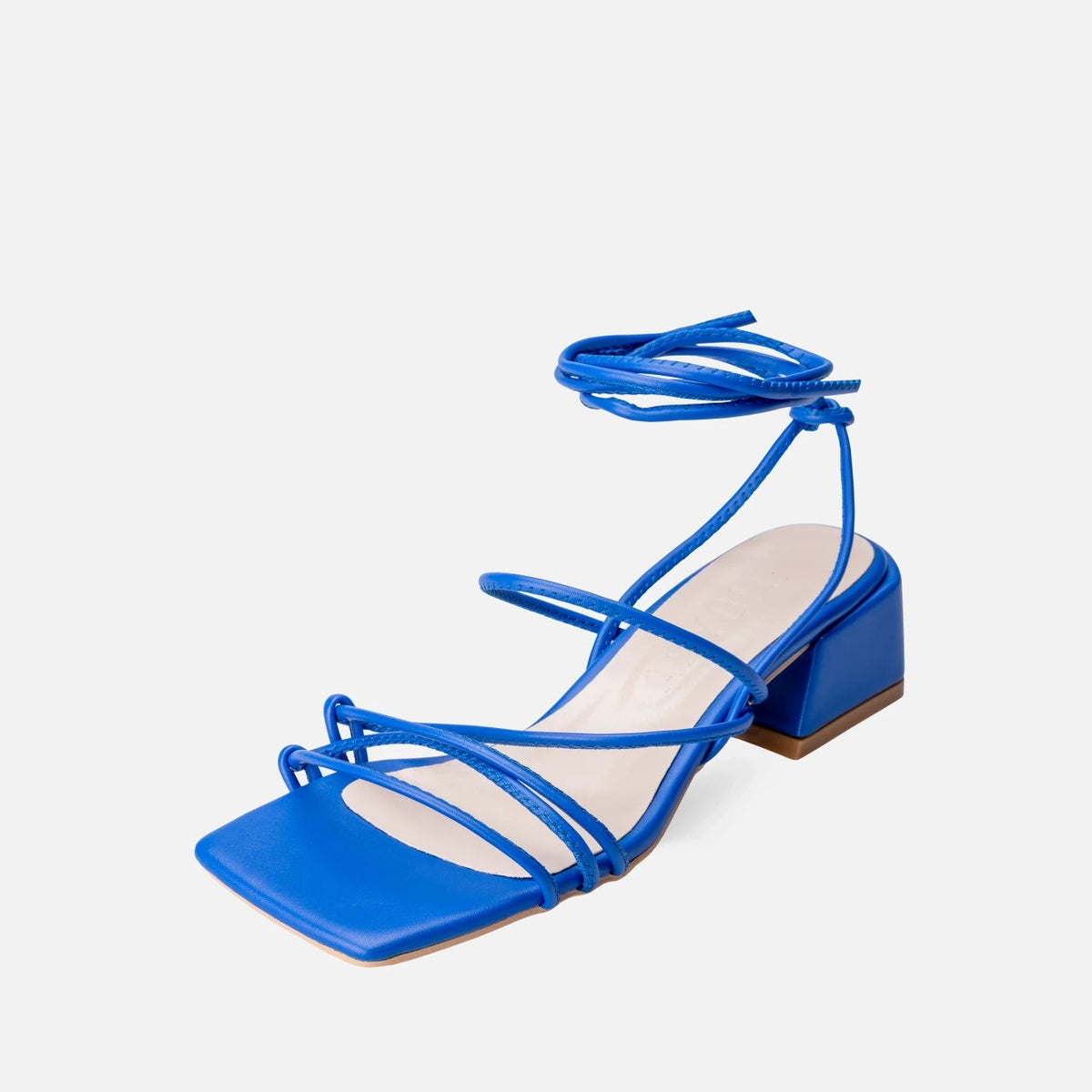 Women's Blue Leather High Heel Shoes - STREETMODE™