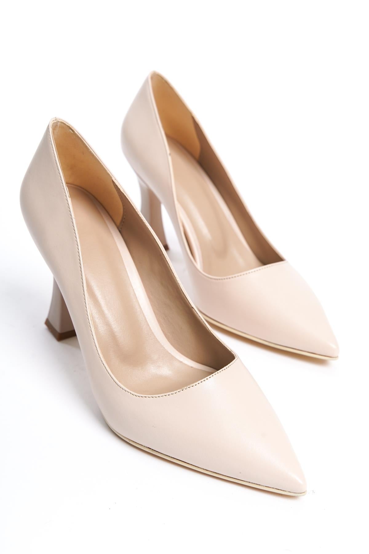 Women's Bodm Beige Skin Painted Heel Casual Shoes - STREETMODE™