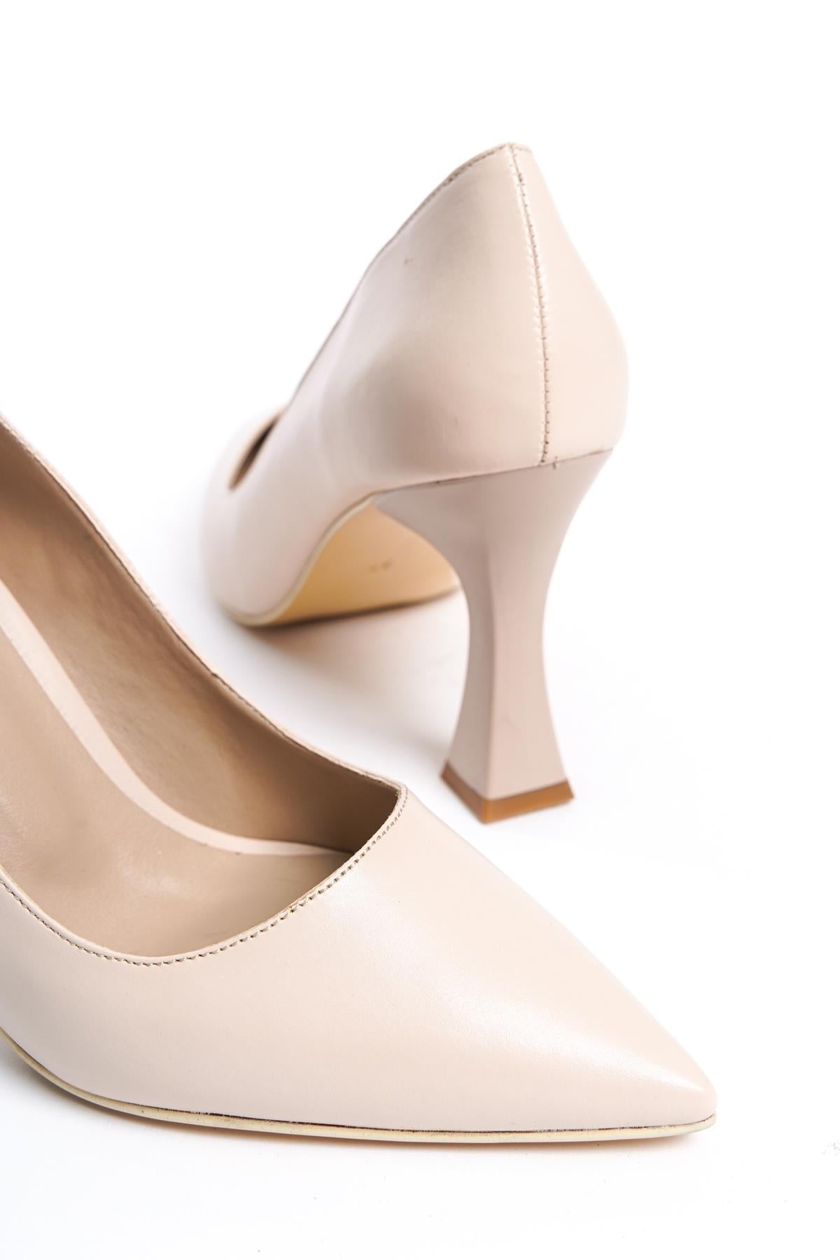 Women's Bodm Beige Skin Painted Heel Casual Shoes - STREETMODE™