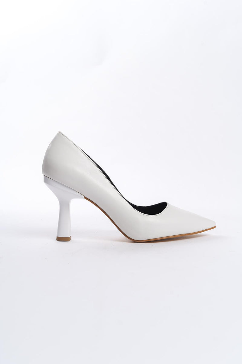 Women's Bodm White Skin Painted Heel Casual Shoes - STREETMODE™