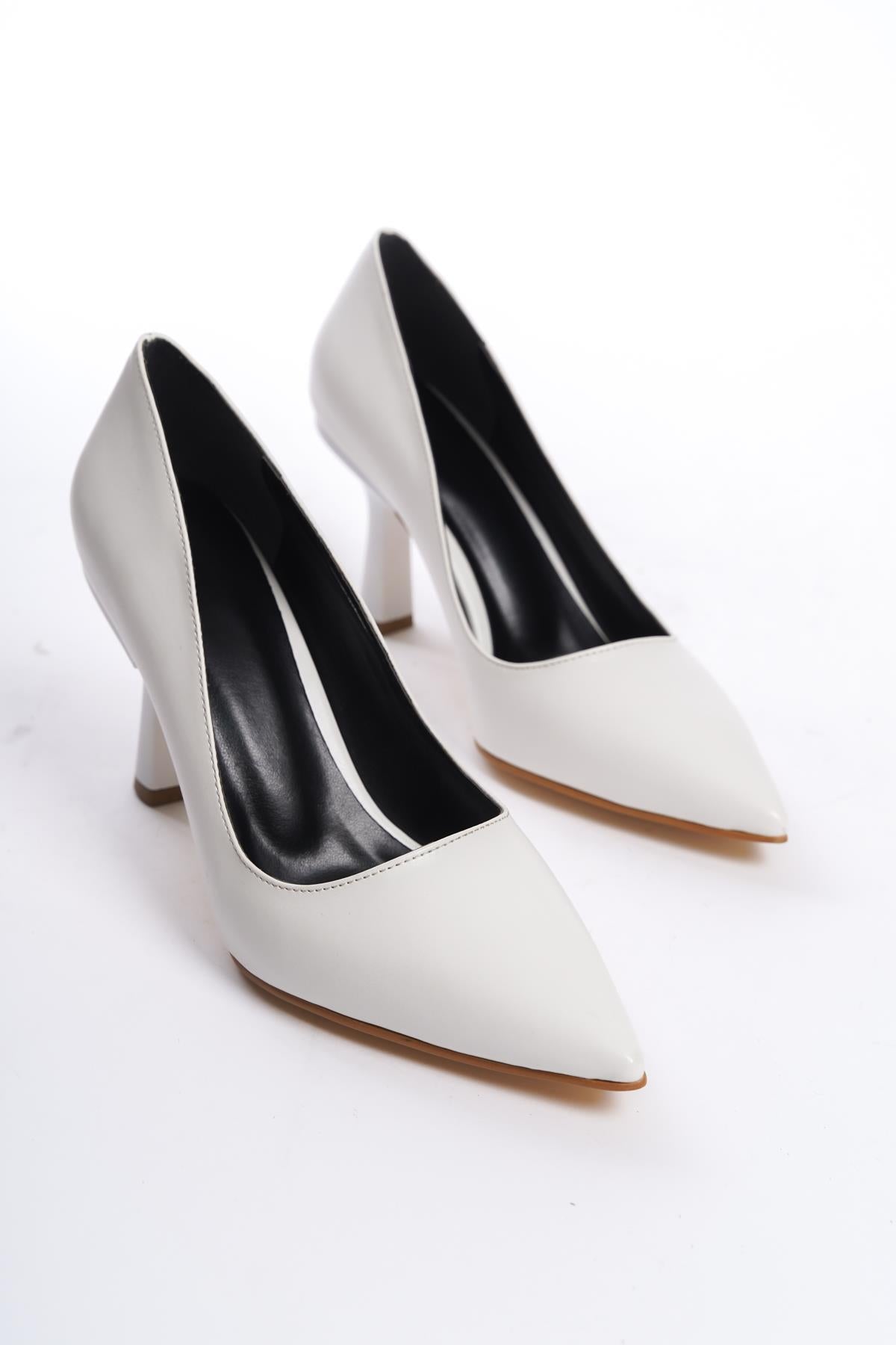 Women's Bodm White Skin Painted Heel Casual Shoes - STREETMODE™