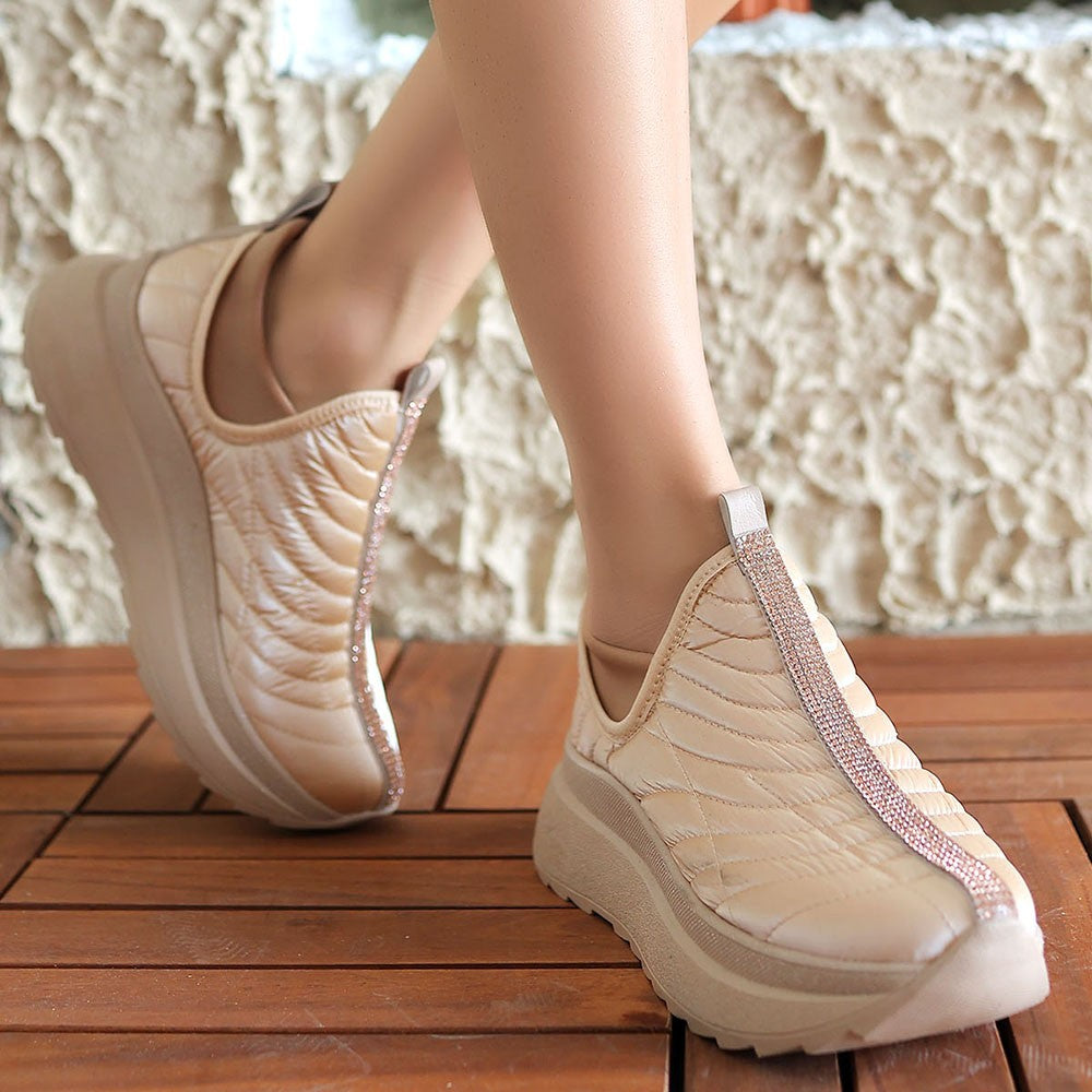 Women's Boed Nude Stretch Patent Leather Detailed Sports Shoes - STREETMODE™