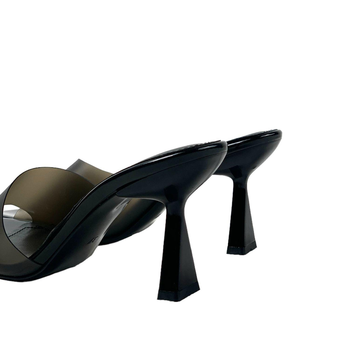 Women's Bomm Black Patent Leather Detailed Thin Heel Slippers 6cm - STREETMODE™