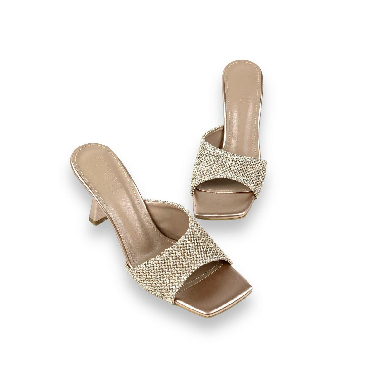 Women's Bomm Ten Wicker Detailed Thin Heel Slippers 6cm - STREETMODE™