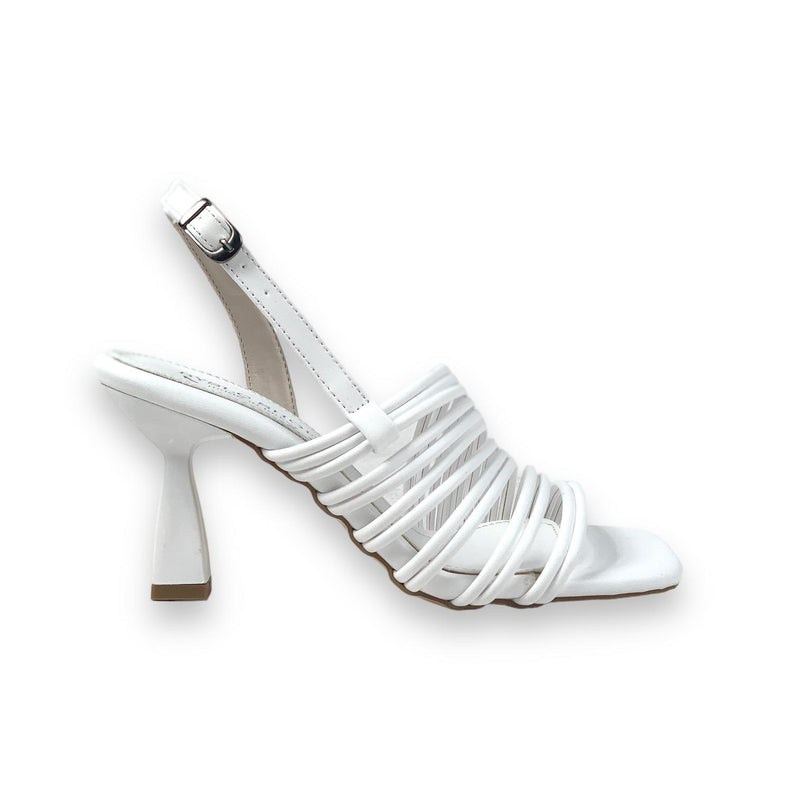 Women's Çalç White Heeled Ankle Strap Sandals 8 Cm - STREETMODE™