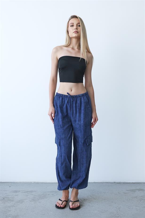 Women's Cargo Pants - Navy Blue - STREETMODE™