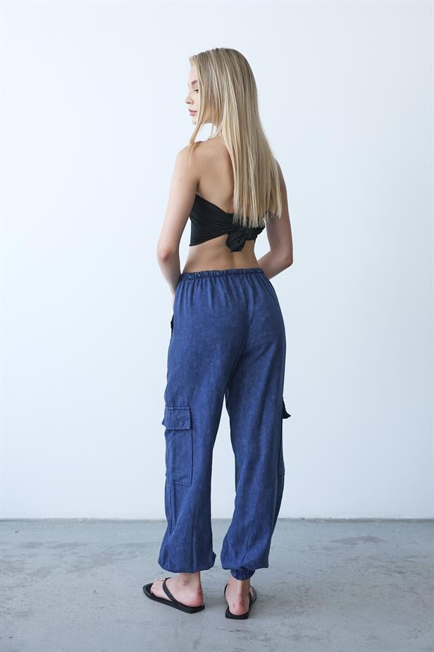 Women's Cargo Pants - Navy Blue - STREETMODE™