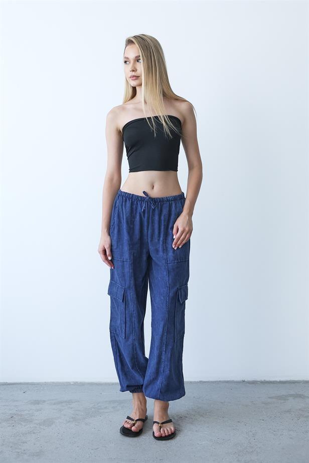 Women's Cargo Pants - Navy Blue - STREETMODE™