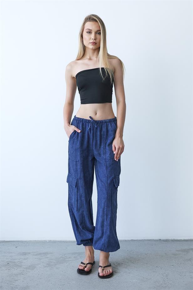 Women's Cargo Pants - Navy Blue - STREETMODE™