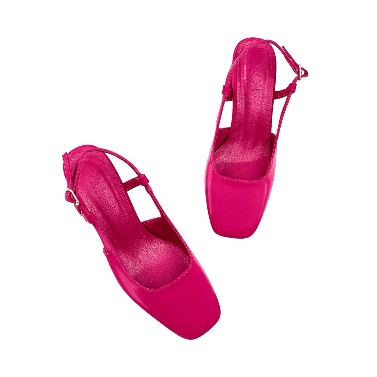 Women's Collar Fuchsia Silky Material Round Toe Open Back Sandals 8 Cm - STREETMODE™