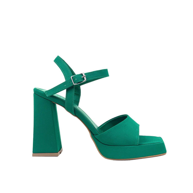 Women's Corset Green Single Strap Ankle Strap High Heel Platform Satin Shoes - STREETMODE™