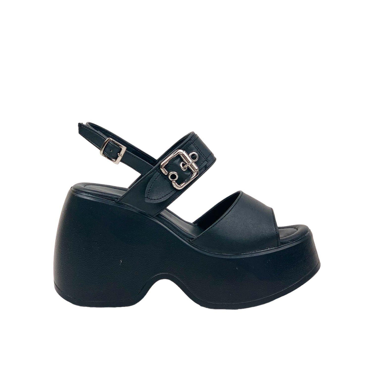 Women's Dagna Black Buckle High Heel Sandals 10cm - STREETMODE™