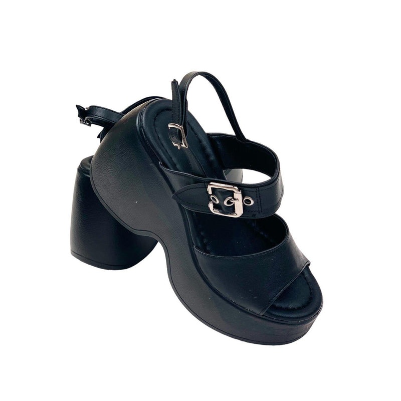 Women's Dagna Black Buckle High Heel Sandals 10cm - STREETMODE™