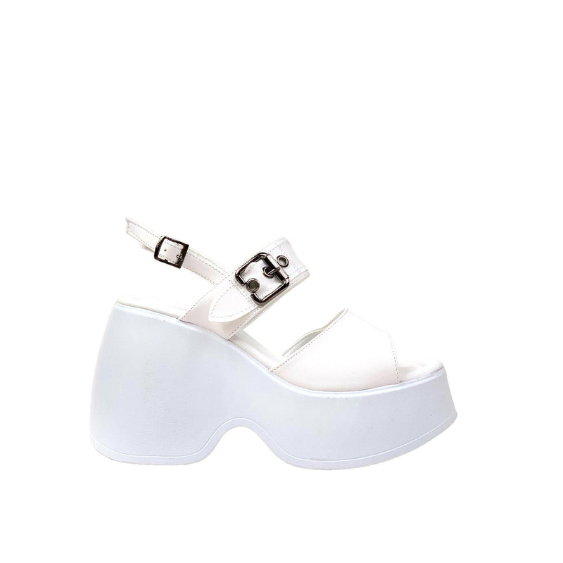 Women's Dagna White Buckle High Heel Sandals 10cm - STREETMODE™