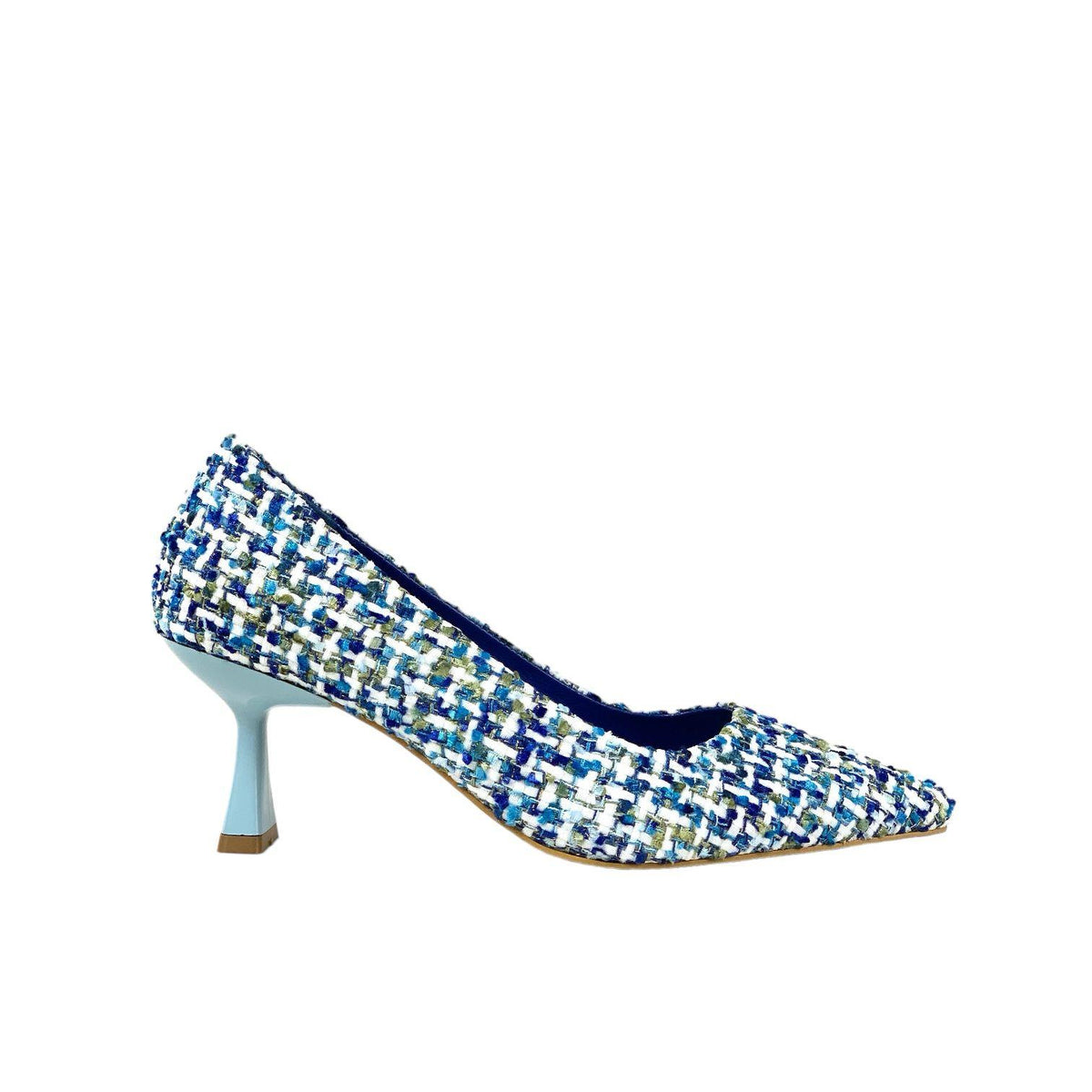 Women's Fegt Blue Textile Fabric Material Evening Dress Shoes 5 Cm - STREETMODE™