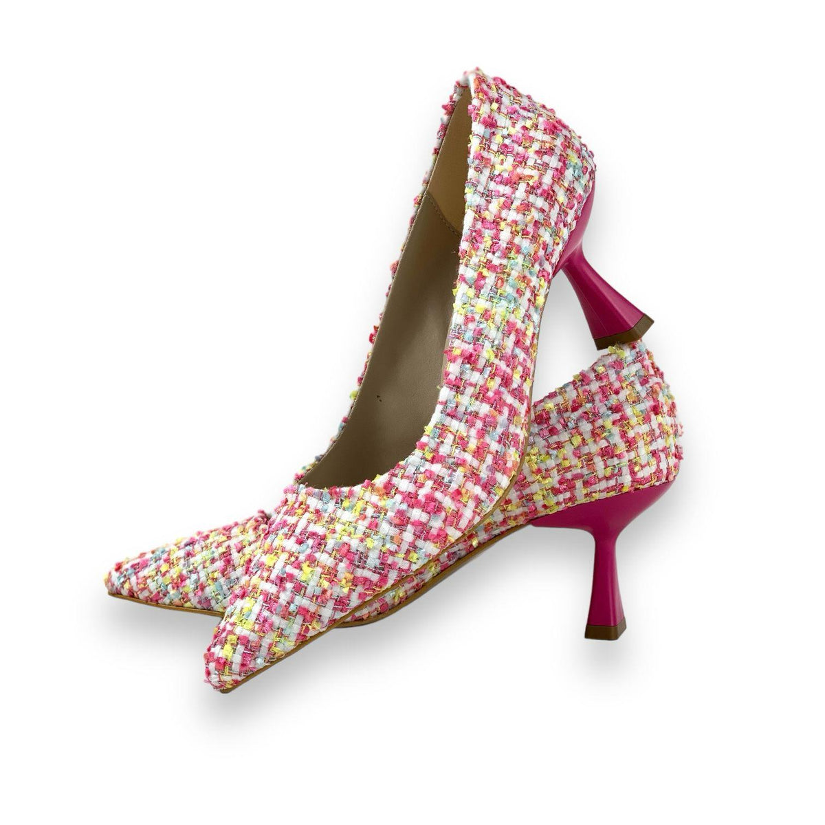 Women's Fegt Fuchsia Textile Fabric Material Evening Dress Shoes 5 Cm - STREETMODE™