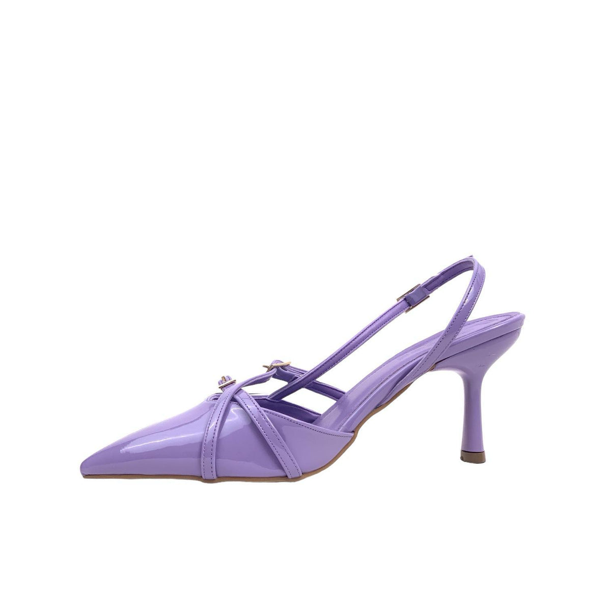 Women's Ferga Lilac Double Buckle Heeled Shoes Sandals 7 Cm - STREETMODE™