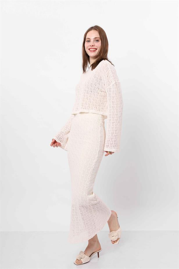 Women's Fishnet Skirt White - STREETMODE™