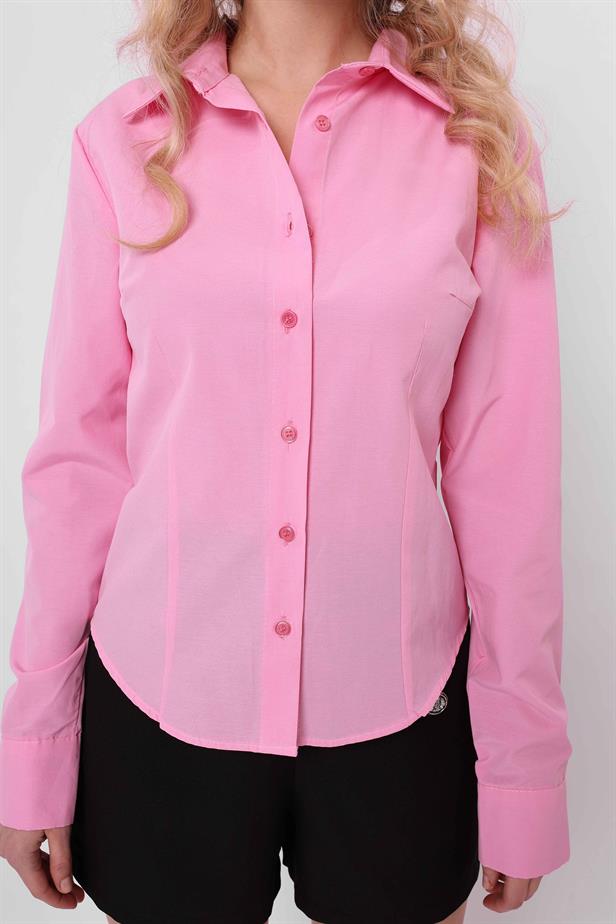 Women's Fitted Shirt Pink - STREETMODE™