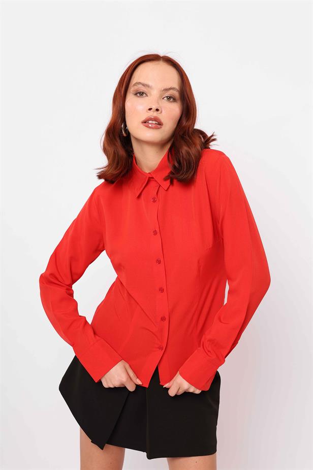 Women's Fitted Shirt Red - STREETMODE™