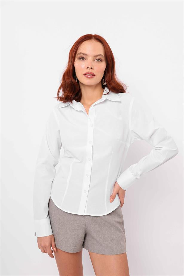 Women's Fitted Shirt White - STREETMODE™