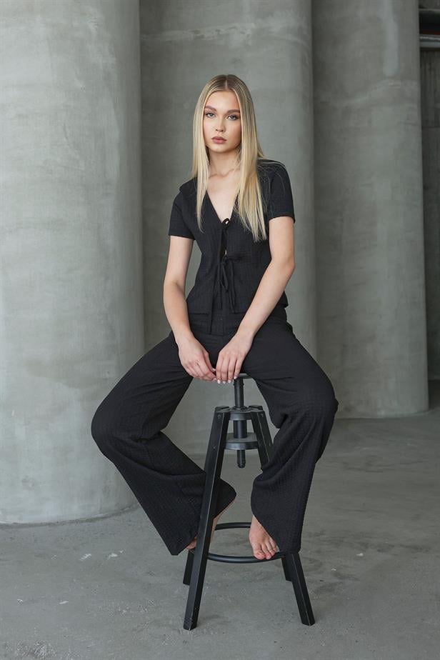 Women's Front Tie Suit - Black - STREETMODE™