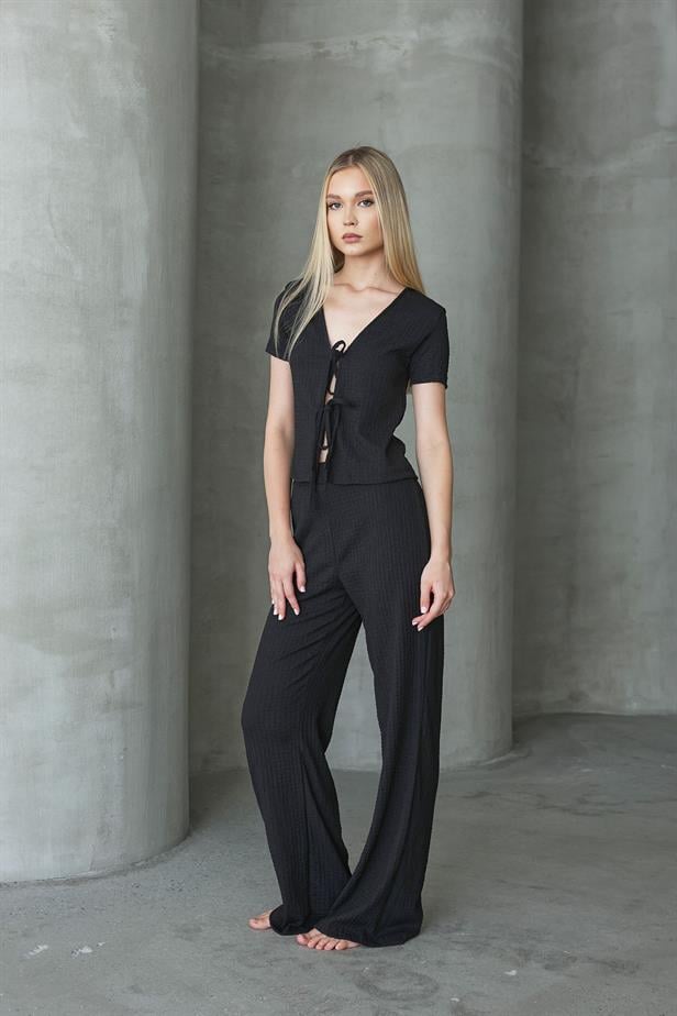 Women's Front Tie Suit - Black - STREETMODE™