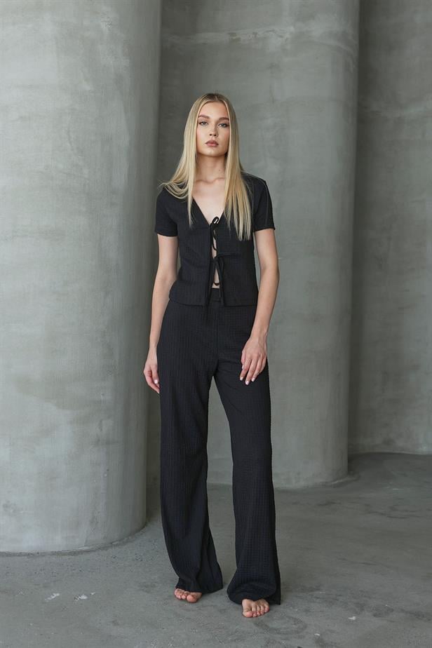 Women's Front Tie Suit - Black - STREETMODE™