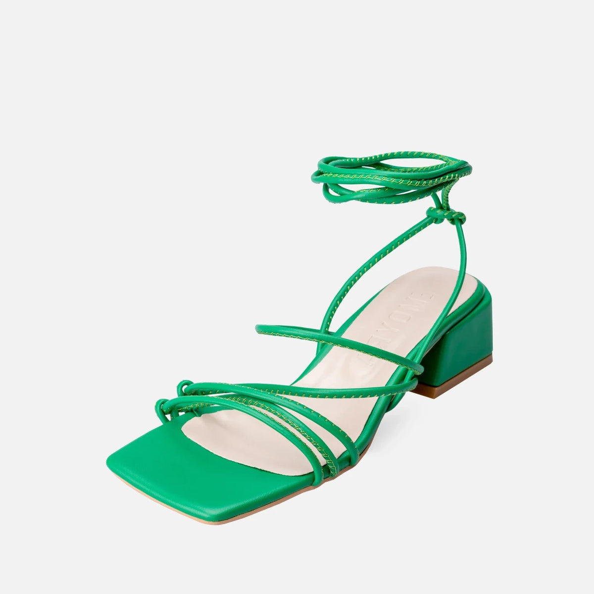 Women's Green Leather High Heel Shoes - STREETMODE™