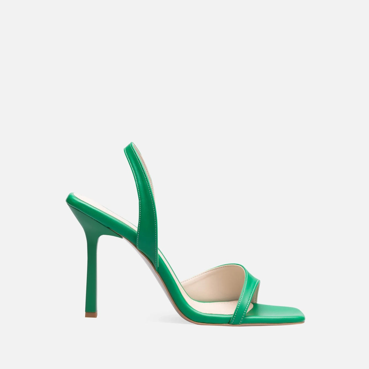 Women's Green Leather High Heel Shoes - STREETMODE™