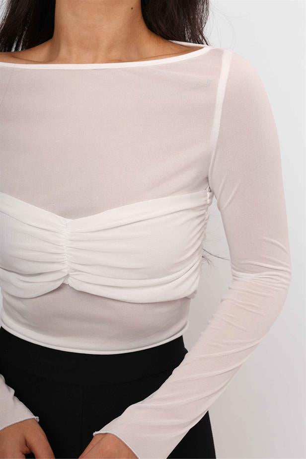 Women's Helmet Look Blouse White - STREETMODE™