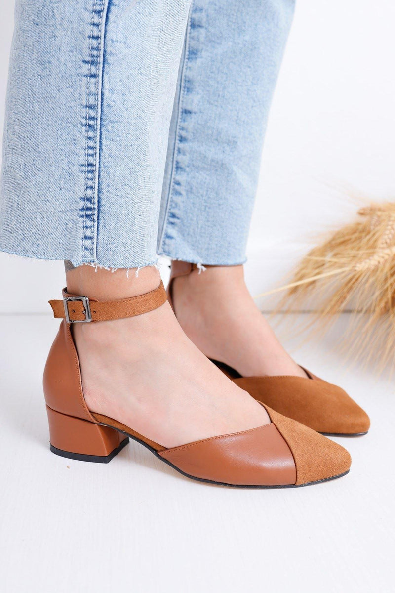 Women's Holly Heels Brown Skin-Suede Shoes - STREETMODE™