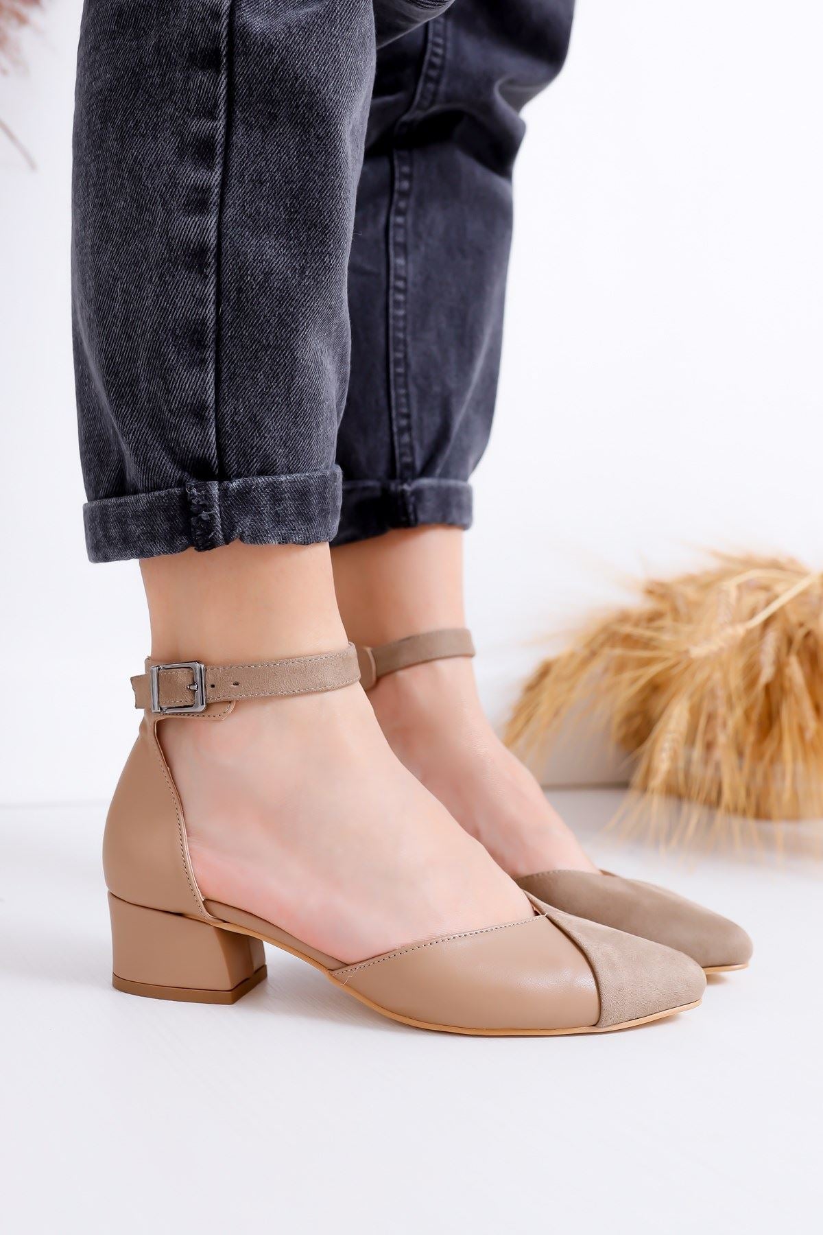 Women's Holly Heels Mink Skin-Suede Shoes - STREETMODE™
