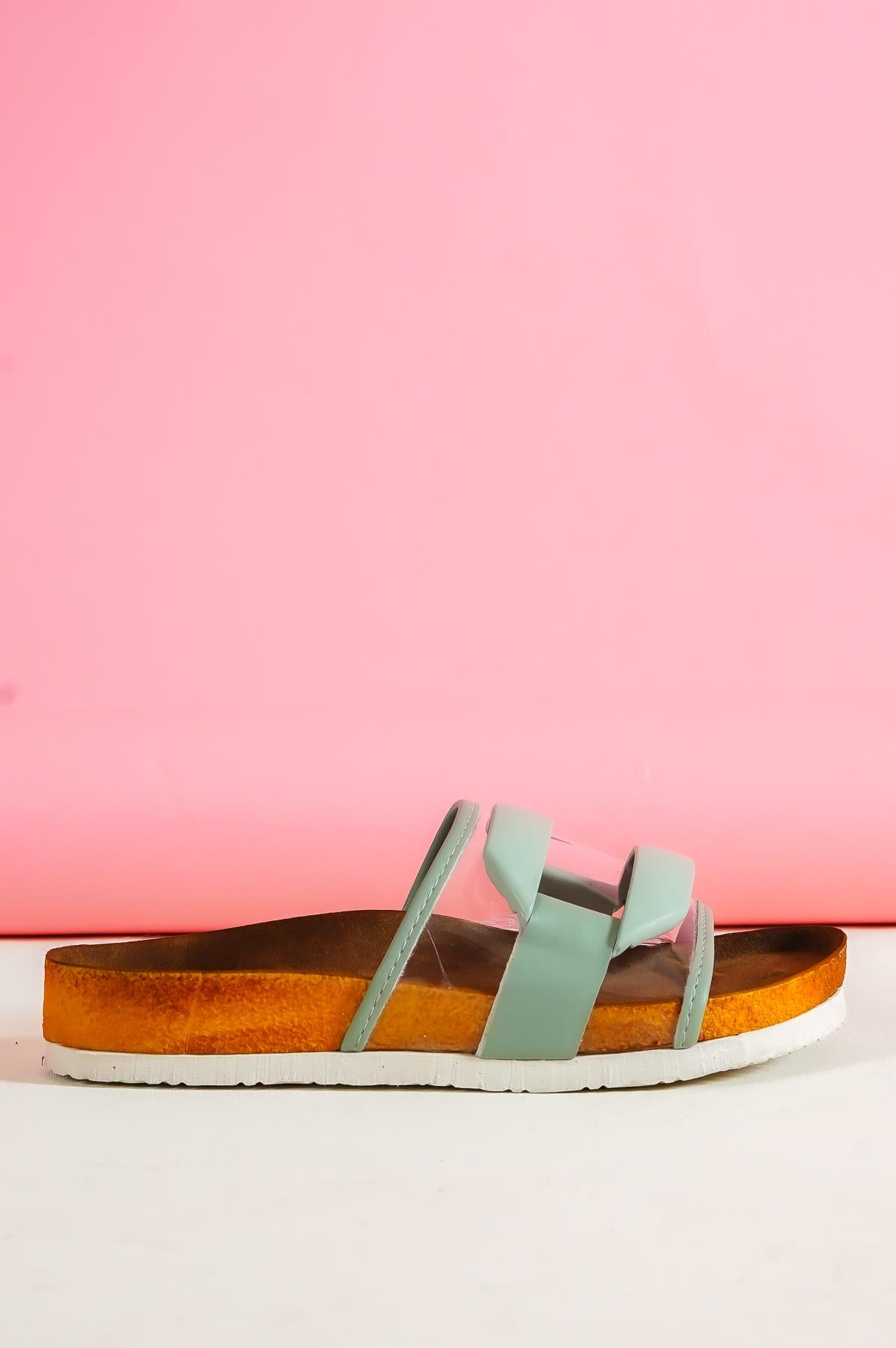 Women's karli mint buckle single strap slippers & sandals 005 - STREETMODE™