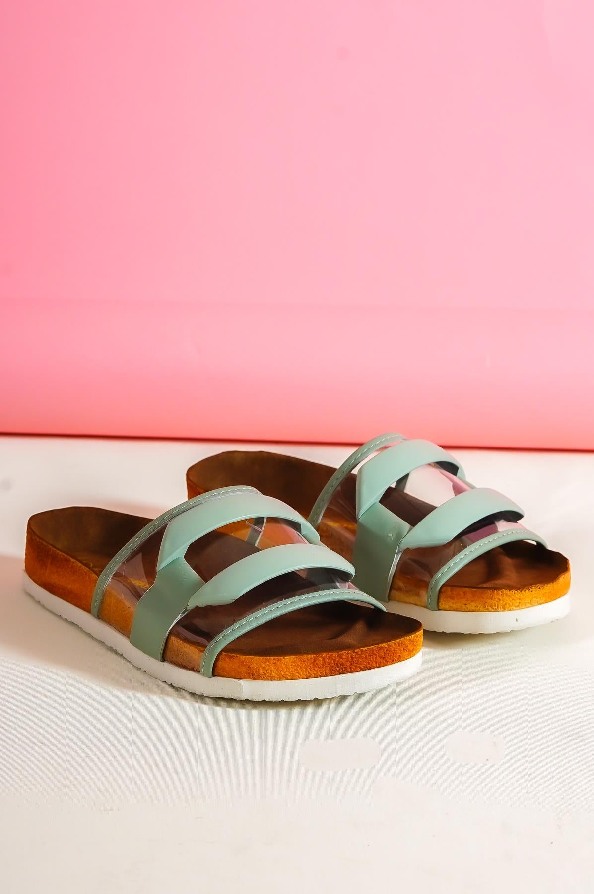 Women's karli mint buckle single strap slippers & sandals 005 - STREETMODE™