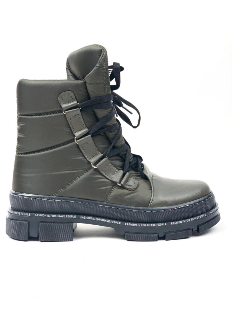 Women's Khaki Termopra Parachute Fabric Snow Boots - STREETMODE™