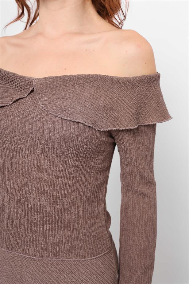Women's Knitted Blouse Brown - STREETMODE™